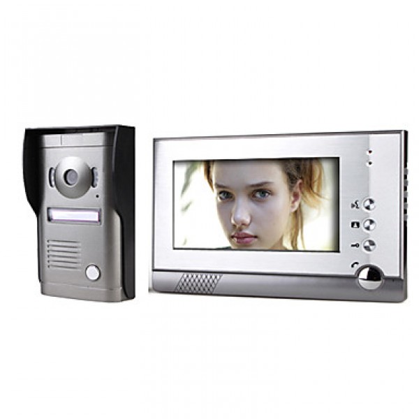 7 Inch Color Video Door Phone System withAlloy Weatherproof Cover Camera