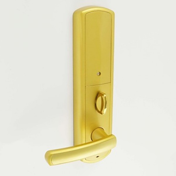 Electronic Smart Combination Door Lock Opens by Password Mechanical Key or Card for Exterior Door Gold