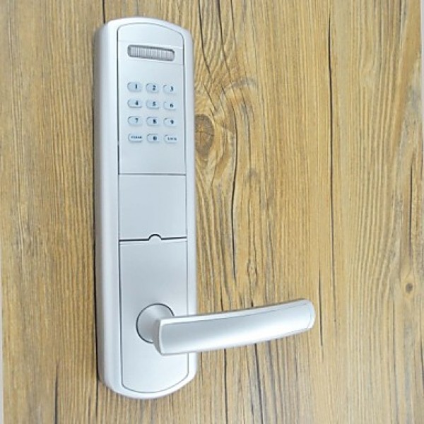 3 in 1 Smart Combination Door Lock Opens by Password Mechanical Key or Card for Exterior Door