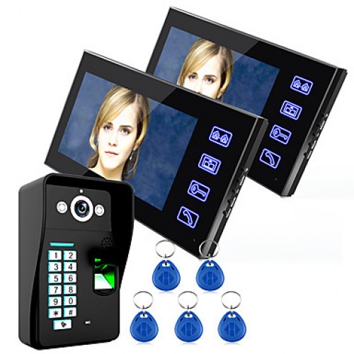 Touch Key 7 Lcd Fingerprint Video Door Phone ...