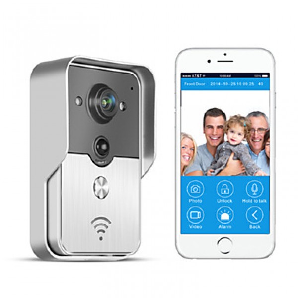 Smart WiFi Video Doorbell for Smartphones & Tablets, Wireless Video Doorphone, IP Wi-Fi Camera