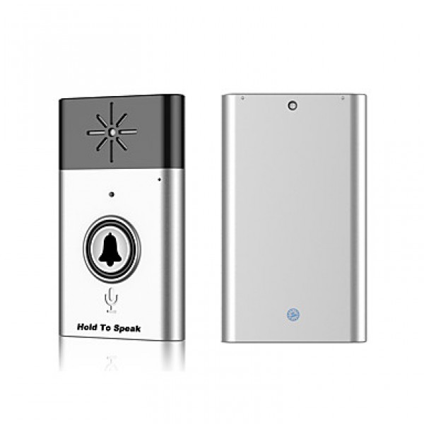 Wireless Voice Doorbell Support Indoor and Outdoor Voice Intercom Up to 300ft Work Range One Trasmitter and Two Receivers