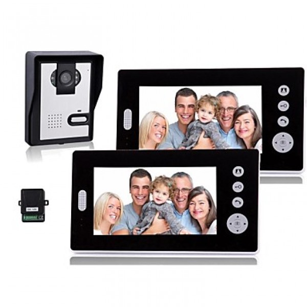 7 Inch Wireless Video Door Phone withNight Vision (1camera 2 monitors)