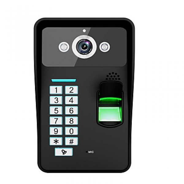 Touch Key 7 Lcd Fingerprint Video Door Phone Intercom System Wth fingerprint access control 1 Camera2 Monitor