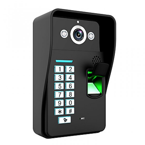 Touch Key 7 Lcd Fingerprint Video Door Phone Intercom System Wth fingerprint access control 1 Camera2 Monitor