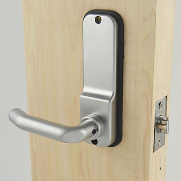 Mechanical Password Door Handle Lock,Deadbolt Code Handle Lock, Silvery Color, Zinc Alloy