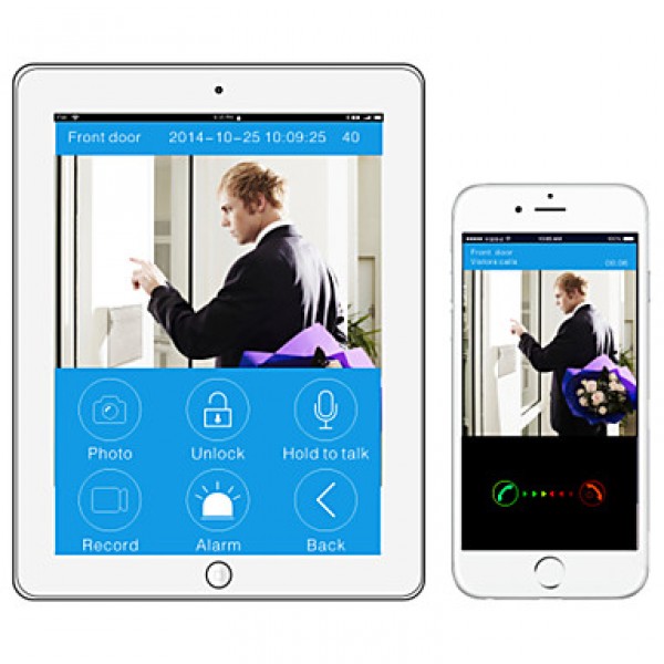 Smart WiFi Video Doorbell for Smartphones & Tablets, Wireless Video Doorphone, IP Wi-Fi Camera