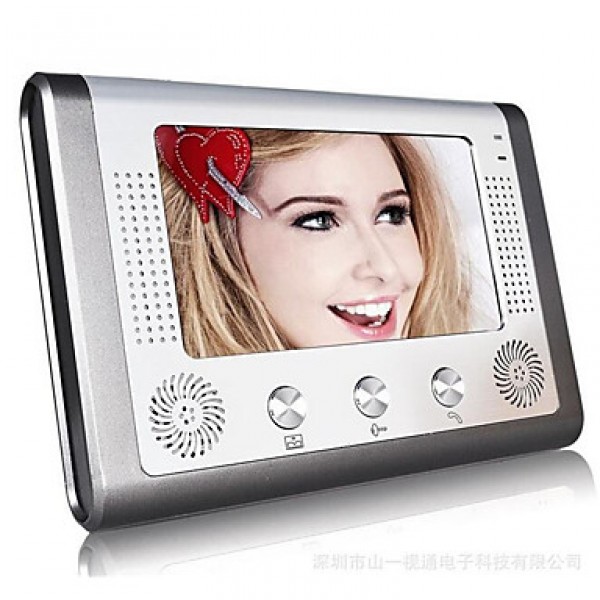 7 Inch Wired Color Video Intercom Doorbell Infrared Night Vision Rainproof