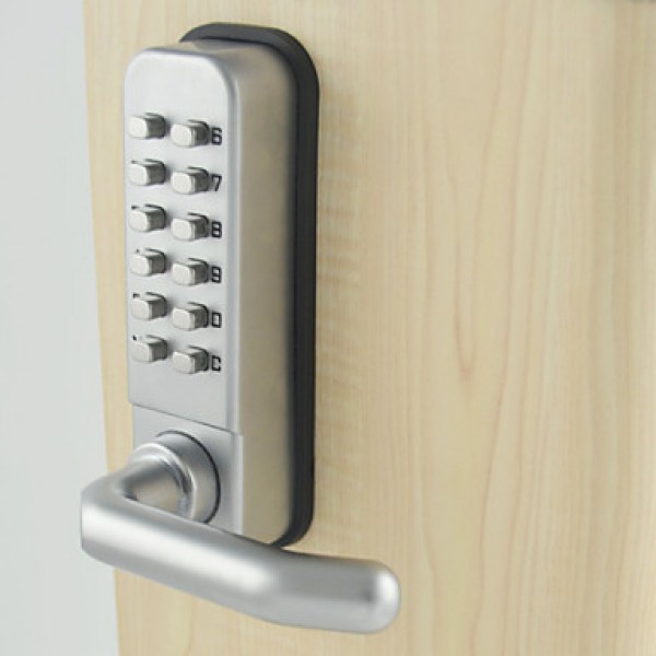 Mechanical Password Door Handle Lock,Deadbolt Code Handle Lock, Silvery Color, Zinc Alloy