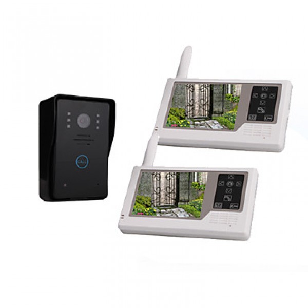 3.5" TFT Digital Screen Wireless Video Door (1 Camera with 2 Monitors, Rechargeable Battery)