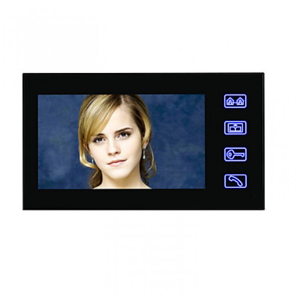 Touch Key 7 Lcd Fingerprint Video Door Phone Intercom System Wth fingerprint access control 1 Camera2 Monitor