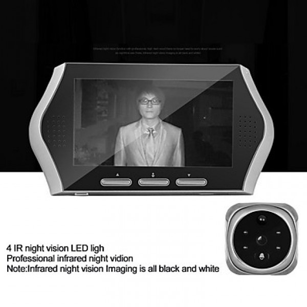 4.3Inch 1.0MP Door camera with 8GB TF Card 4 IR Night View Digital Door Viewer