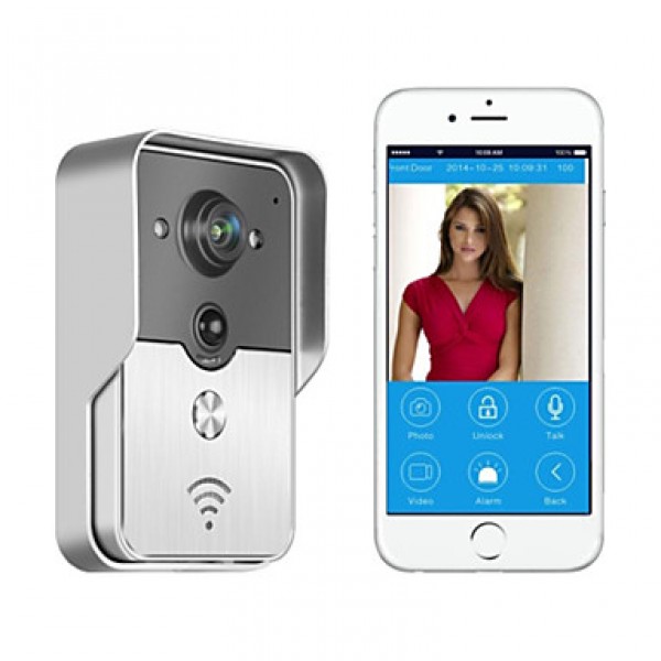 Smart WiFi Video Doorbell for Smartphones & Tablets, Wireless Video Doorphone, IP Wi-Fi Camera