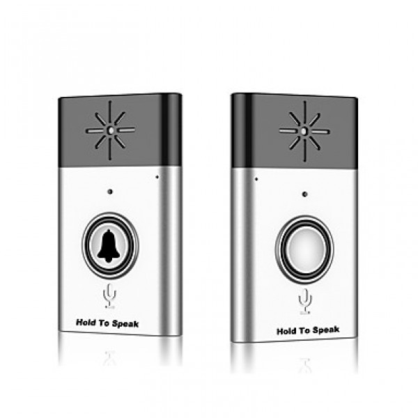 Wireless Voice Doorbell Support Indoor and Outdoor Voice Intercom Up to 300ft Work Range One Trasmitter and Two Receivers