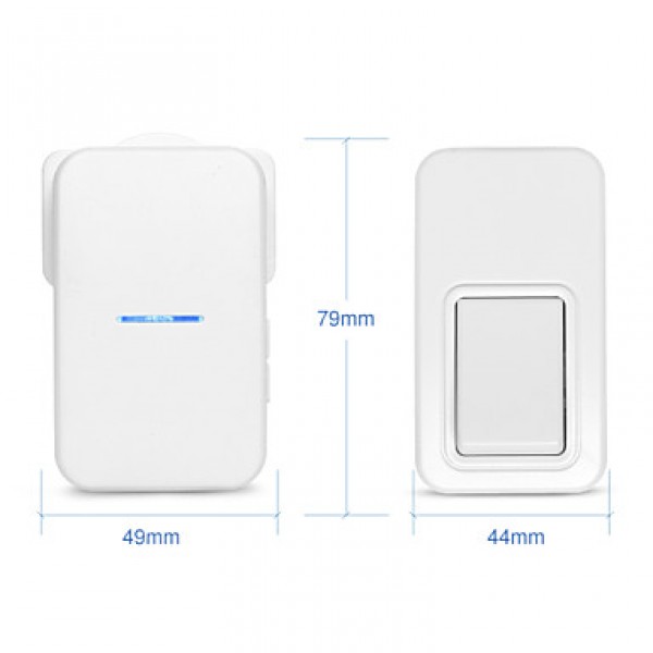 New Wireless Cordless Digital Doorbell Remote Door Bell need batteryWaterproofEU/US/UK Plug 110-250V White