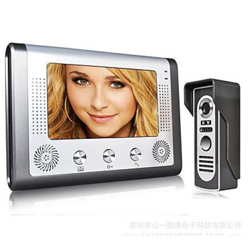 7 Inch Wired Color Video Intercom Doorbell In...